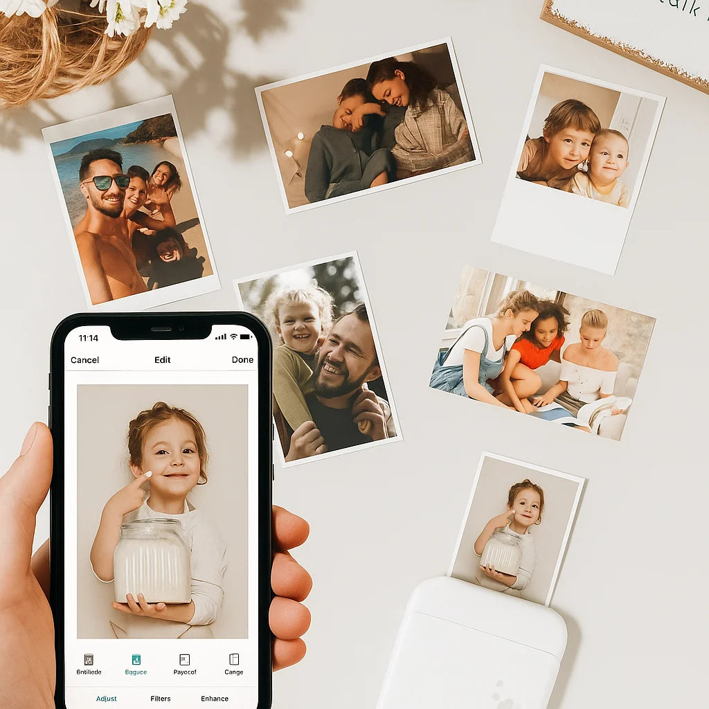 Liene Pearl K100 2×3″ Pocket Photo Printer Wireless +50 Sheets Sticker Photos Whit