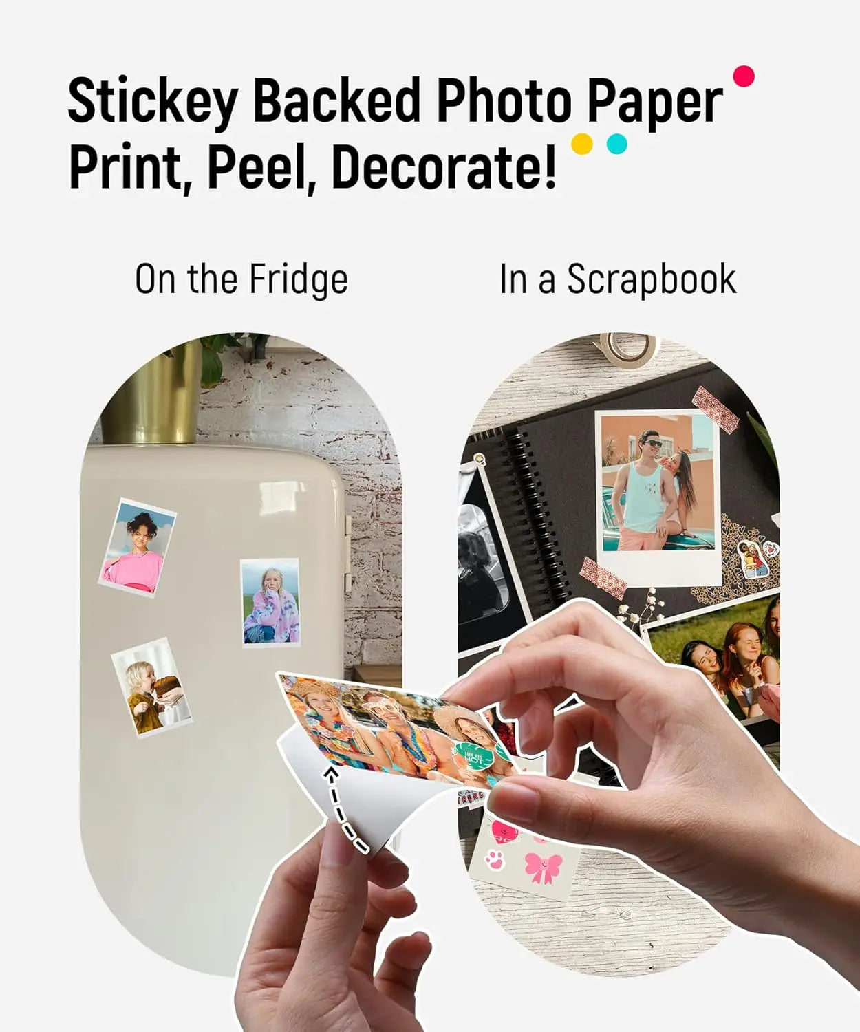 Liene Pearl K100 2×3″ Pocket Photo Printer Wireless +50 Sheets Sticker Photos Whit