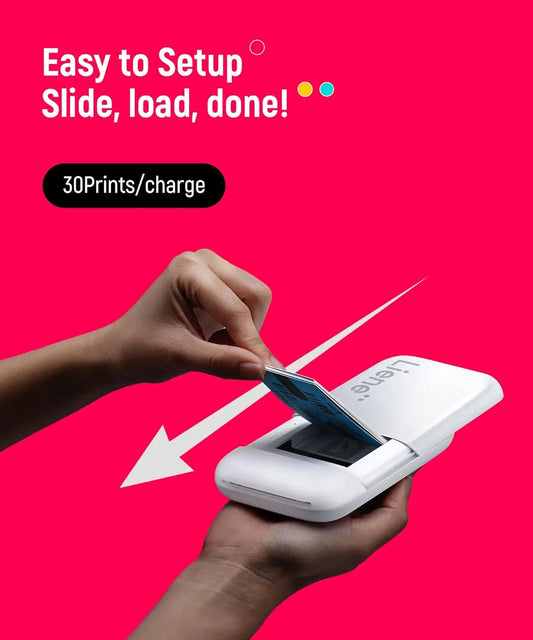 Liene Pearl K100 2×3″ Pocket Photo Printer Wireless +50 Sheets Sticker Photos Whit