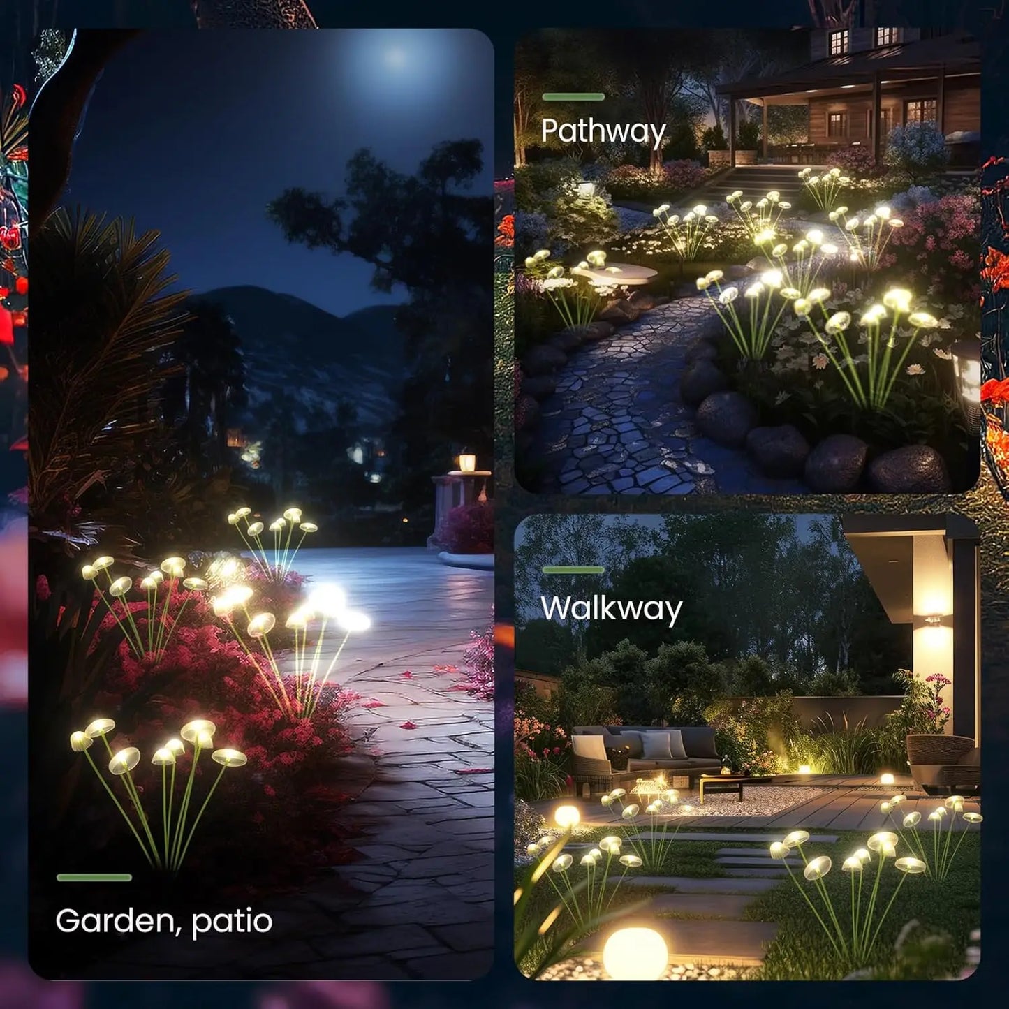 LED solar jellyfish mushroom lamp, used for garden terraces