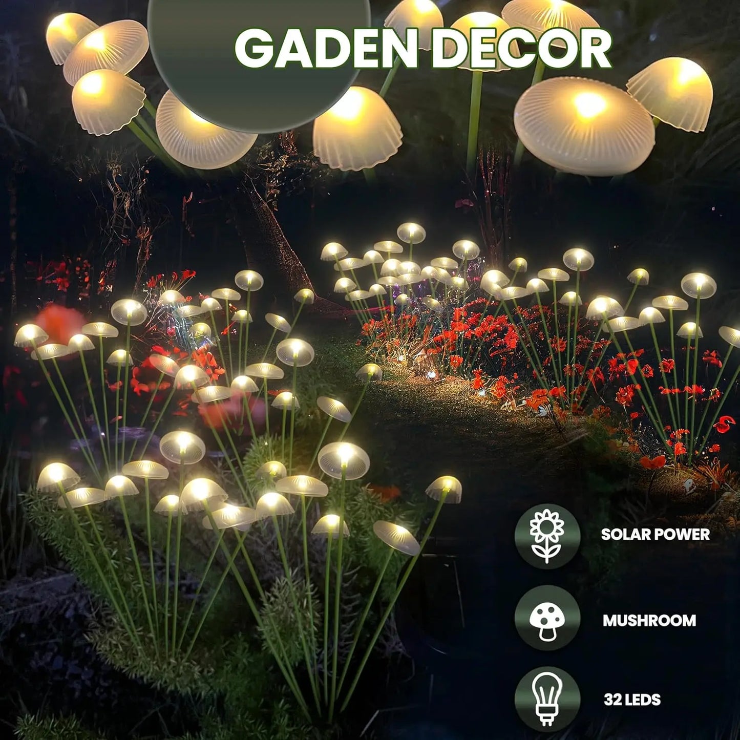LED solar jellyfish mushroom lamp, used for garden terraces