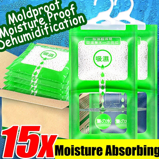 3-15Pcs Moisture Absorber Hanging Bags Home