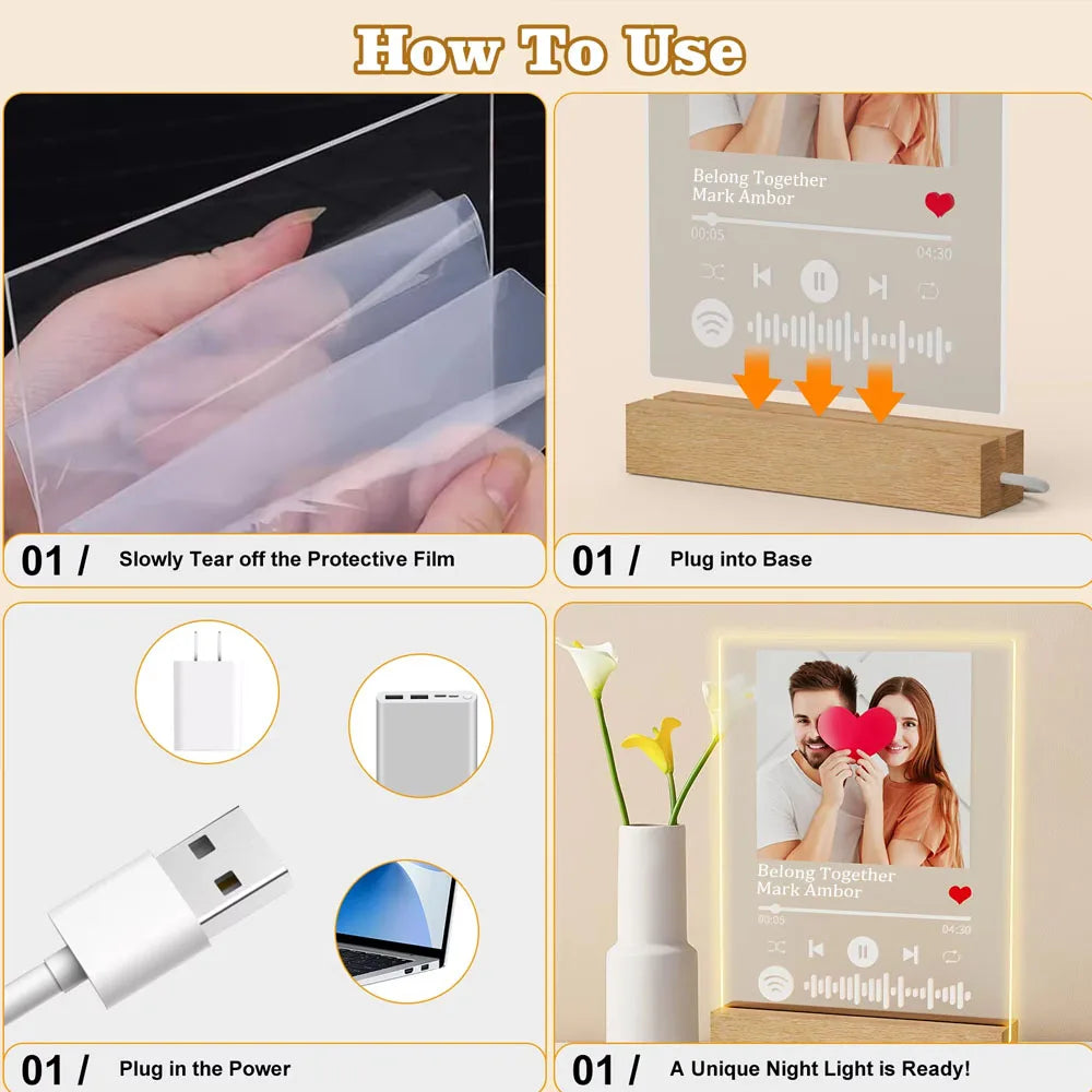 LED Spotify Photo Plaque – Custom Gift