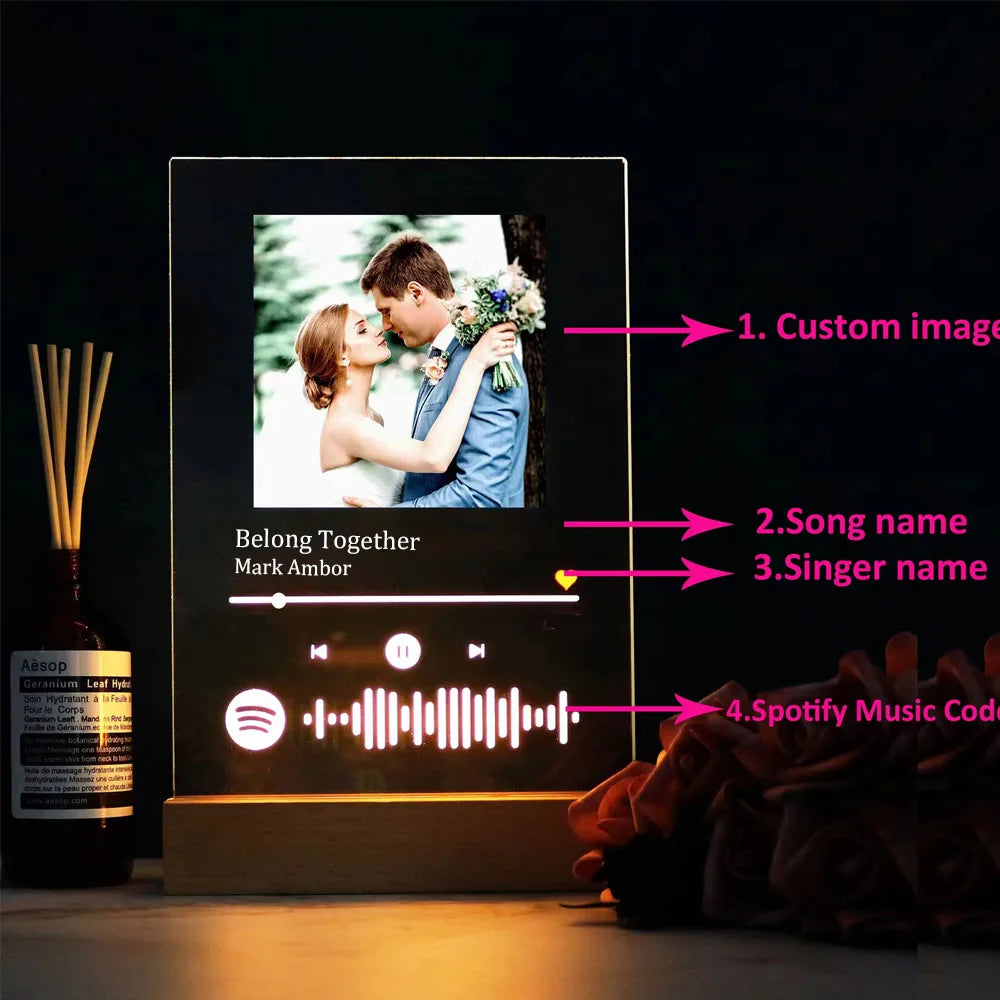 LED Spotify Photo Plaque – Custom Gift